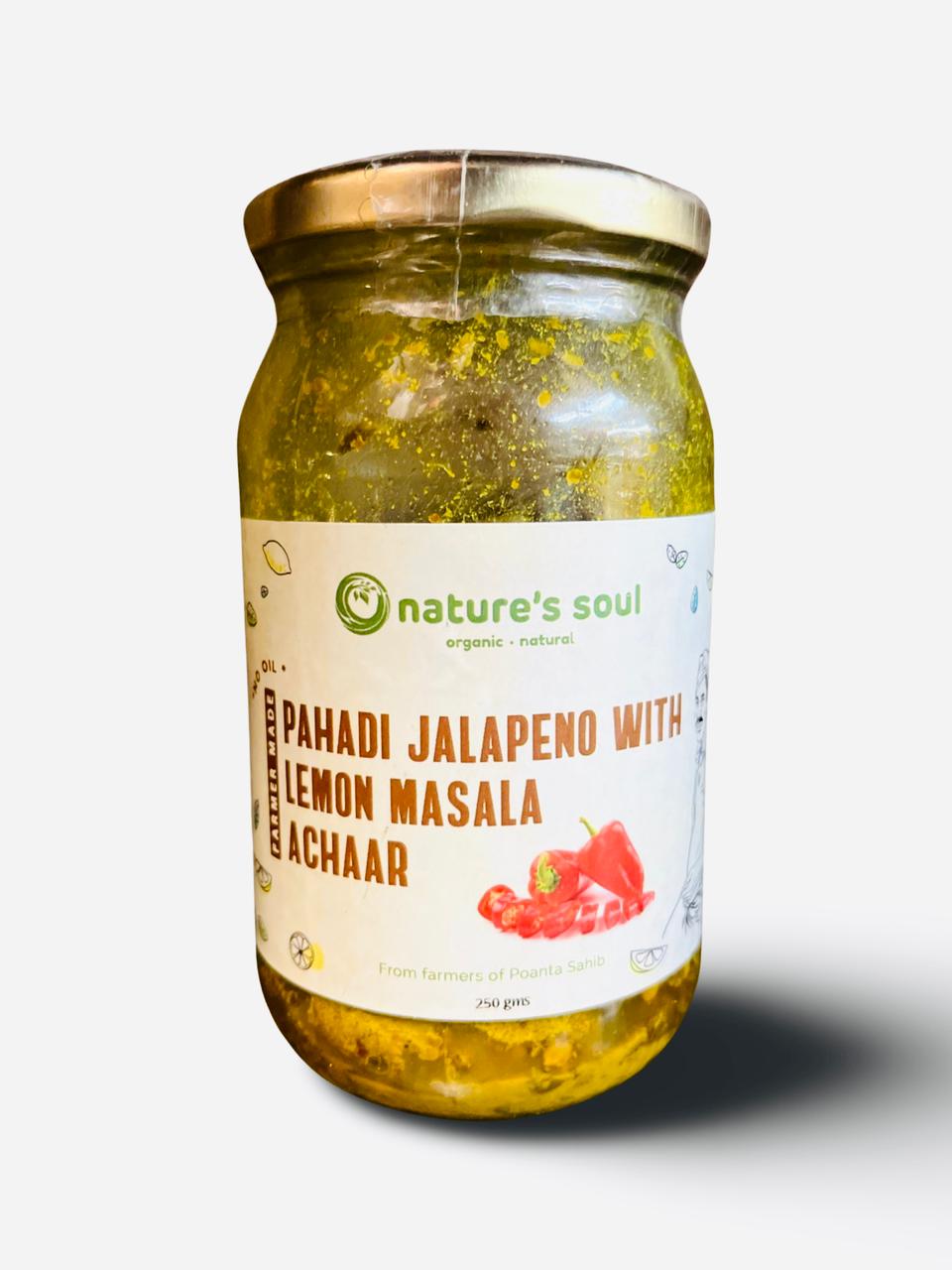 Pickle | Pahadi Jalapeno With Lemon Masala Achaar - (Poanta Sahib) - No Added Preservatives & No Added Flavour Enhancers - Nature&