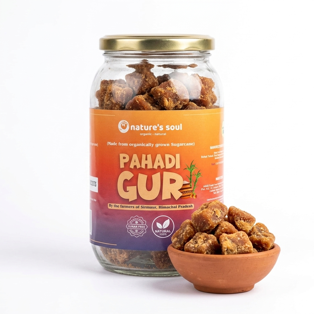 Jaggery | Pahadi Gud (Sirmaur, Himachal Pradesh) - Organically Grown Sugarcane - 100% Natural - Sugar Free - Nature&
