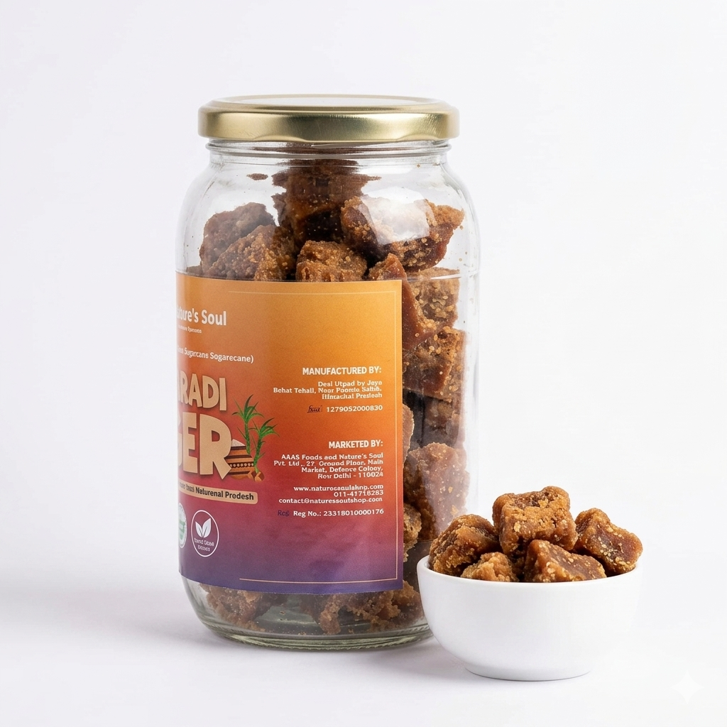 Jaggery | Pahadi Gud (Sirmaur, Himachal Pradesh) - Organically Grown Sugarcane - 100% Natural - Sugar Free - Nature&