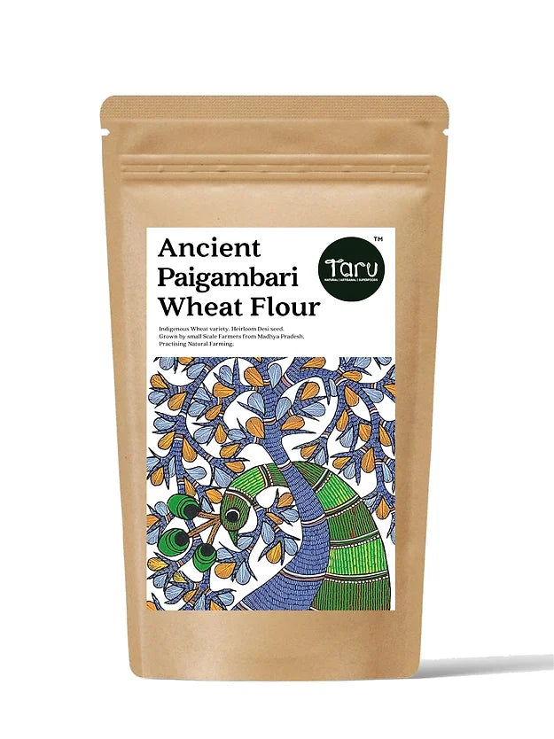 Flour | Paigambari Wheat Flour - High In Folic Acid, Proteins, Vitamins And Minerals - Taru Natural - 500gm