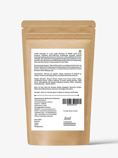 Flour | Paigambari Wheat Flour - High In Folic Acid, Proteins, Vitamins And Minerals - Taru Natural - 500gm