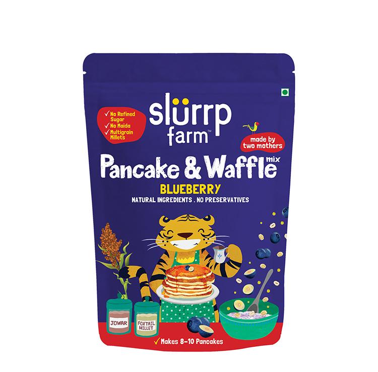 Pancake &amp; Waffle Mix Blueberry - No Refined Sugar &amp;amp; No Maida - Slurrp Farm - 150gm