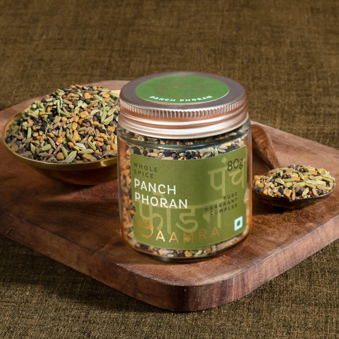 Whole Spice Panch Phoran (Bengali Five Spice Mix) - Pure Fragrant Complex - No Artificial Preservatives - Aamra - 80gm