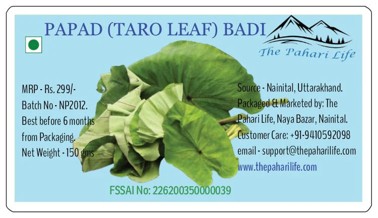 Badi | Papad (Taro Leaf) Badi (Nainital, Uttarakhand) - The Pahari Life - 150gm