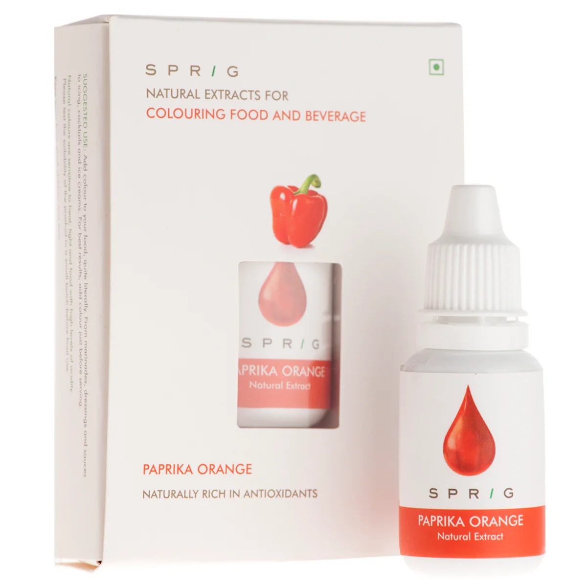 Natural Extracts for Colouring Food and Beverage - Paprika Orange  - Sprig - 15ml