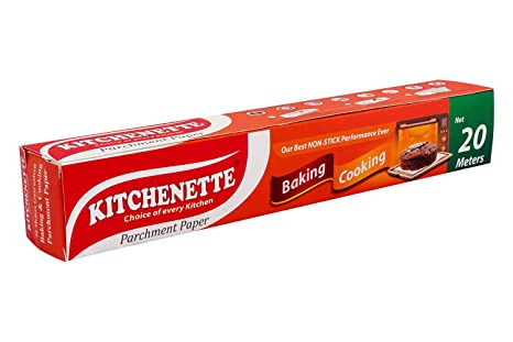 Parchment Paper | (Baking & Cooking) - Non Stick, Fat Free Cooking, Coreless Roll, Microwave Paper & Butter Paper - Kitchenette - 20 Meters X 11 inch