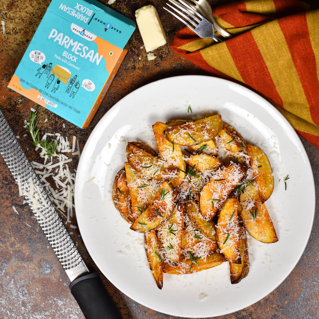 Parmesan Cheese | Block (Made With Cashew) - Vegan, Gluten Free, Cruelty Free, Cholesterol Free & Dairy Free - Grabenord - 200gm