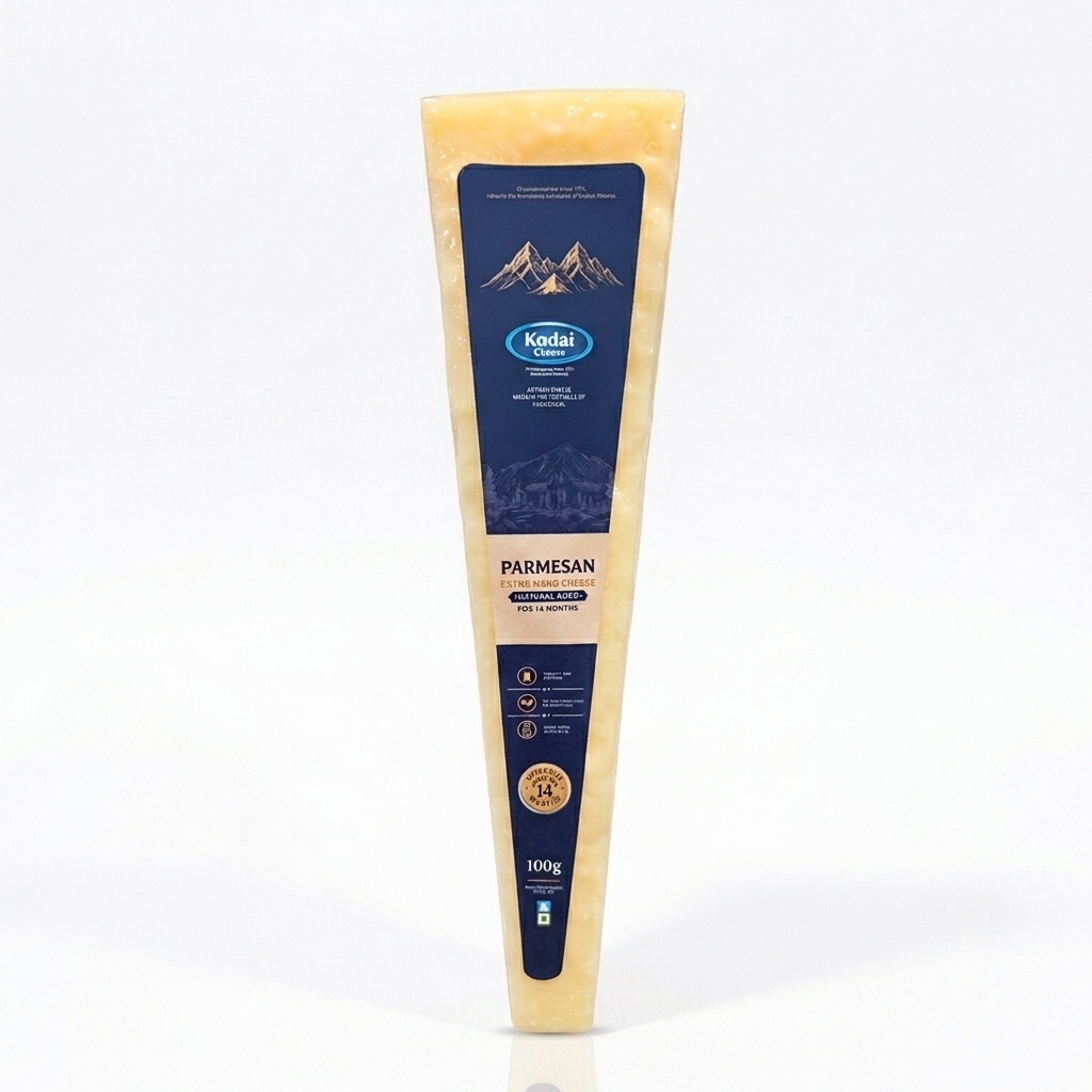 Cheese  | Parmesan Cheese (Extra Hard Cheese)  - Pasteurized - Enriched With Probiotics - Kodai - 100gm