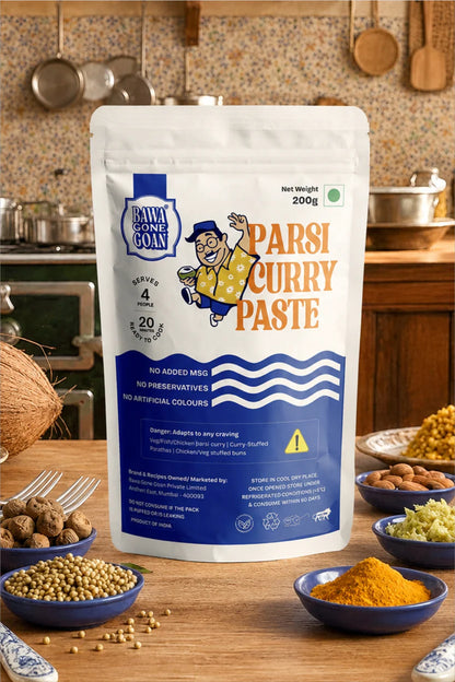 Paste | Parsi Curry Paste - Ready To Cook Paste -No preservatives, No Artificial Flavours - Bawa Gone Goan - 200gm