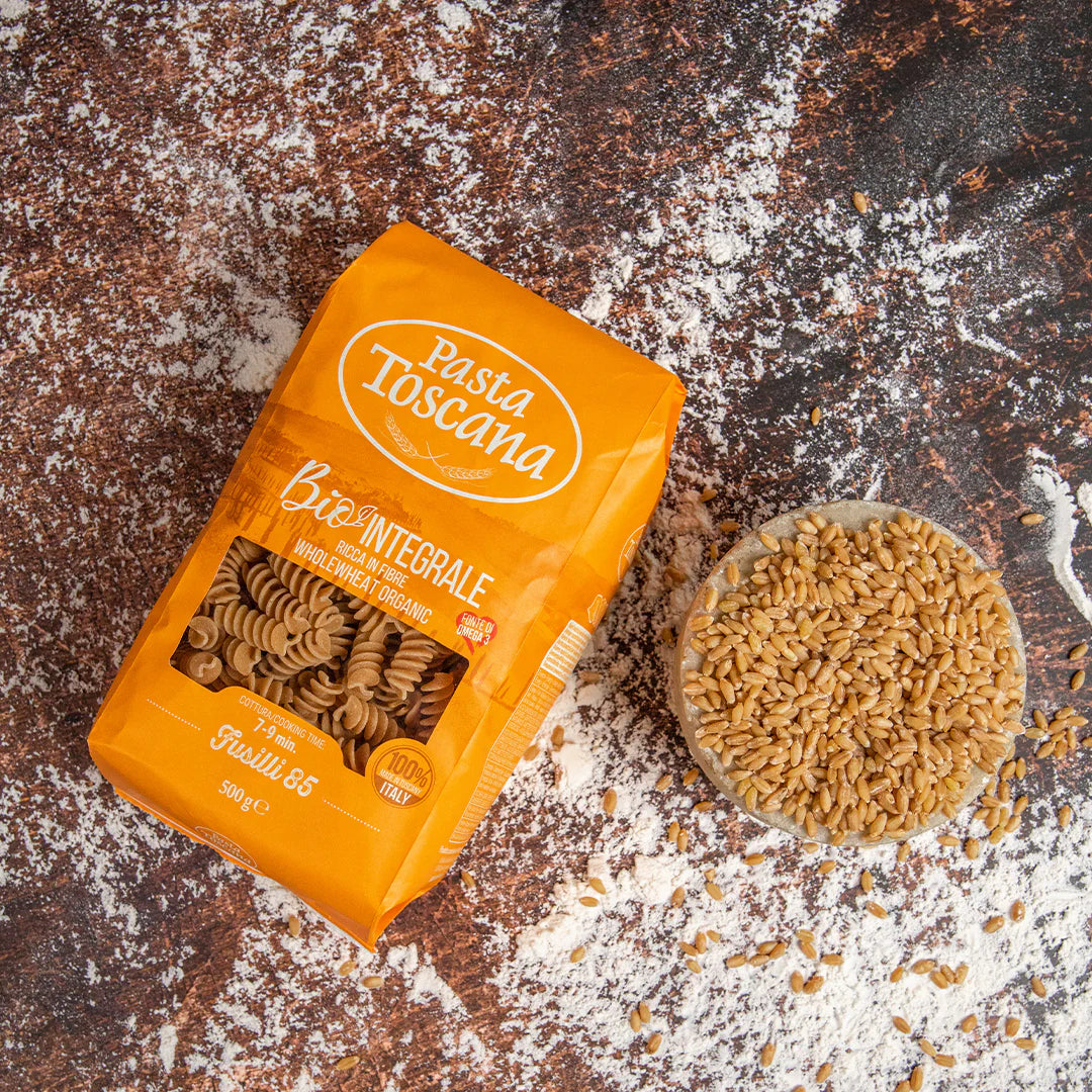 Pasta | Italian Fusilli Pasta – Organic Whole Wheat – High In Fibre - Pasta Toscana – 500gm
