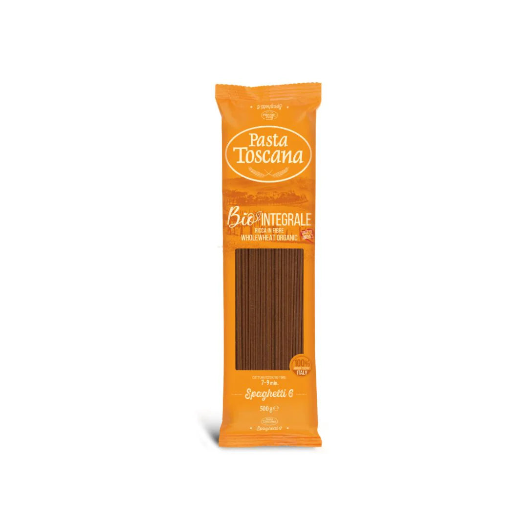 Pasta | Italian Spaghetti (Organic With Ground Flax Seeds) – High In Fibre - Pasta Toscana – 500gm