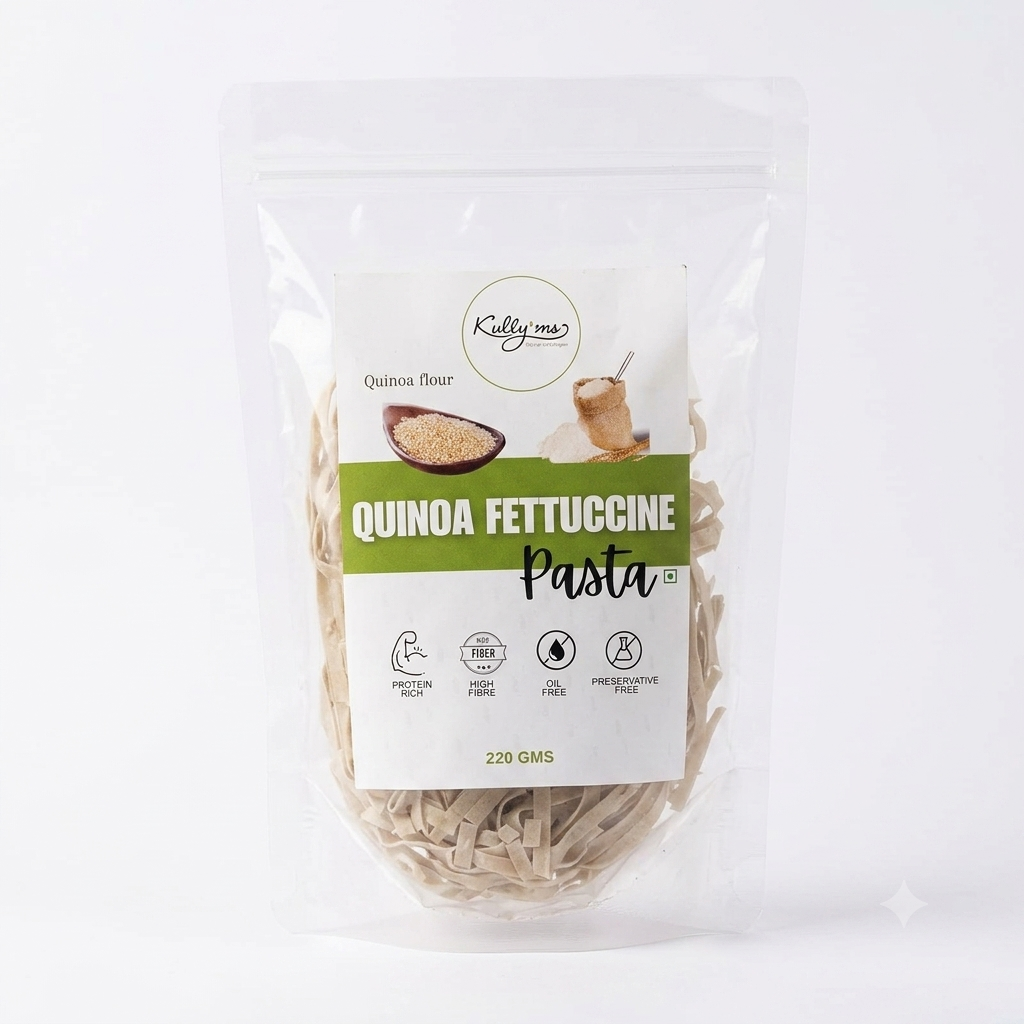 Pasta | Quinoa Fettuccine Pasta -Protein Rich - No Preservatives, Oil Free – Kuizeens – 220gm