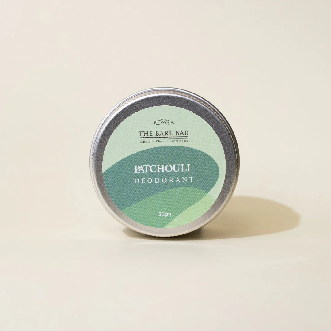 Deodorant | Patchouli Deodorant - Vegan, No Artificial Fragrances, Paraben Free &amp;amp; No Added Preservatives – The Bare Bar – 50gm