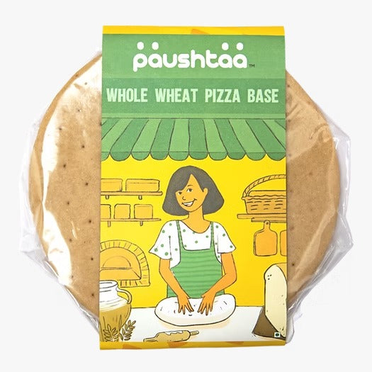 Pizza Base | Whole Wheat Pizza Base - No Addd Preservatives, Flavours &amp; No Added Colours - Paushtaa - 160gm