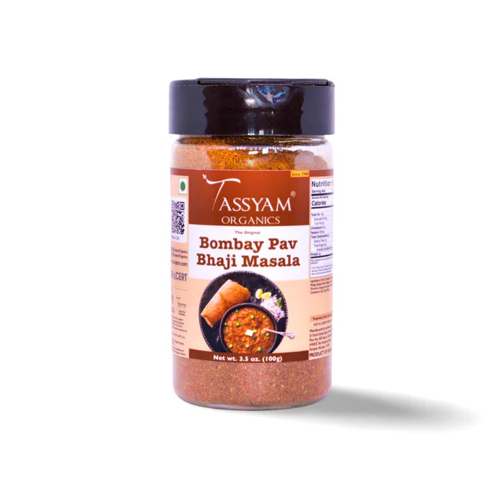Pav Bhaji Masala | Bombay – The Original – Organic – No Artificial Colours, Flvours &amp; No Added Preservatives – Tassyam Organic – 100gm