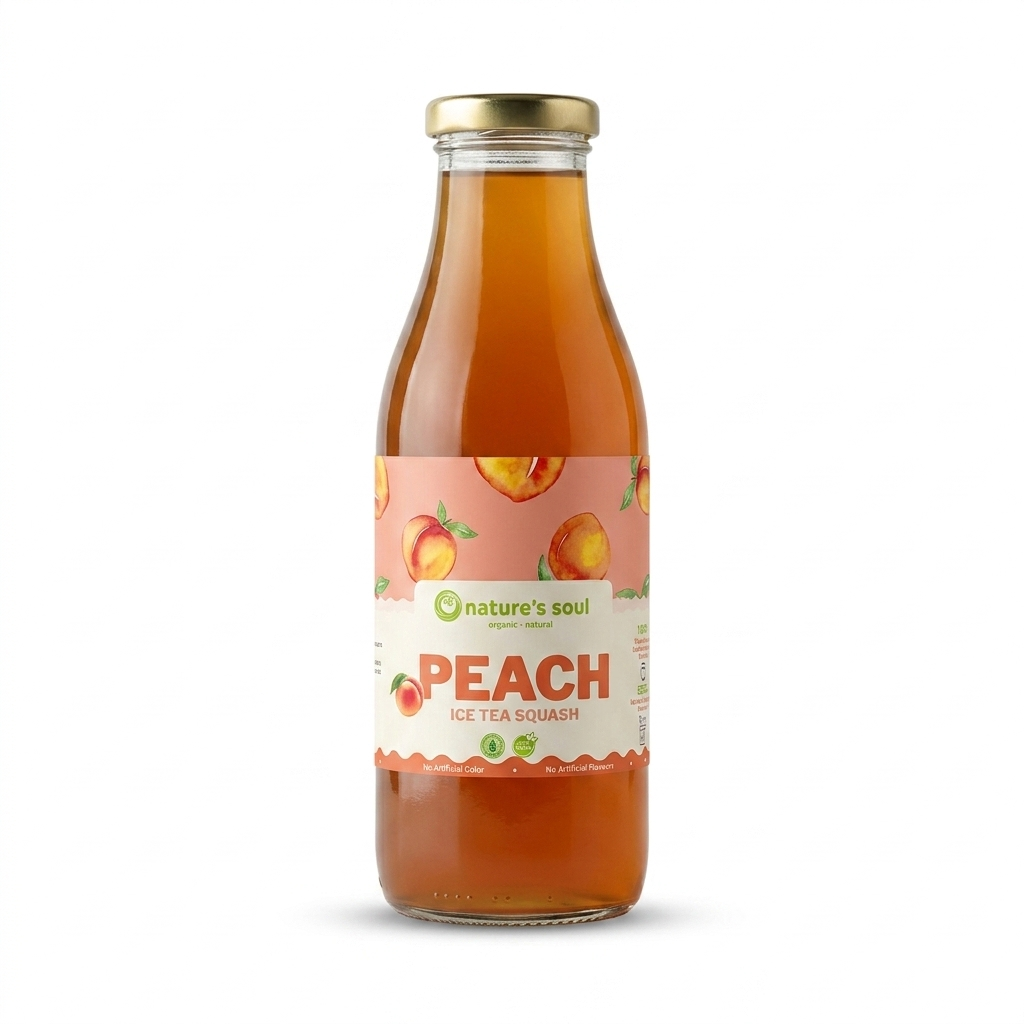 Squash | Peach (Ice Tea Squash)-Made with Peach &amp; Nuxalbari Black Tea  -Gluten Free, 100% Vegan -No Preservatives, Stabilisers, and No Emulsifiers - Nature&