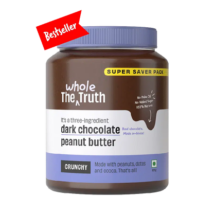 Peanut Butter | Dark Chocolate – Crunchy – No Added Sugar, No Palm Oil &amp;amp; No Artificial Sweeteners - The Whole Truth – 925gm