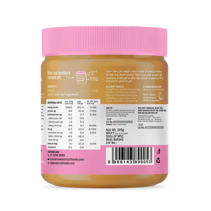 Peanut Butter | Unsweetened (Crunchy) - Natural - No Palm Oil &amp;amp; No Added Sugar - The Whole Truth - 325gm