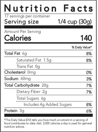 Granola | Peanut Butter &amp; Berries - All Natural - Vegan, Gluten Free &amp; Zero Trans Fat - The Nibble Box - 500gm