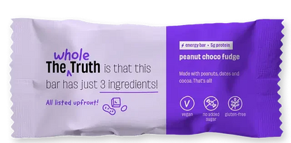 Peanut Choco Fudge Bar | (Made With Peanut, Dates &amp;amp; Cocoa) - Vegan, Gluten Free, Dairy Free &amp; No Added Sugar - The Whole Truth – 40gm