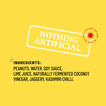 Peanut + Lime (Zest Nutty Spicy) - Dip And Spread - Salad, Grill, Curry - Natural - Indian  - No Refined Sugar &amp; No Bad Oil - Boombay - 190gm