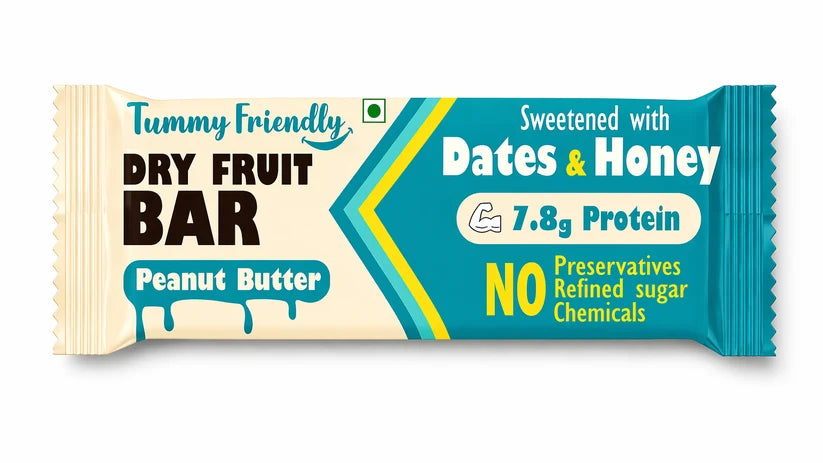 Bar | Peanut Butter Dry Fruit Bar(7.8 gm Protein) - Sweetened With Dates &amp; Honey –No Preservatives, No Maida , Sugar Free– Tummy Friendly– 35gm