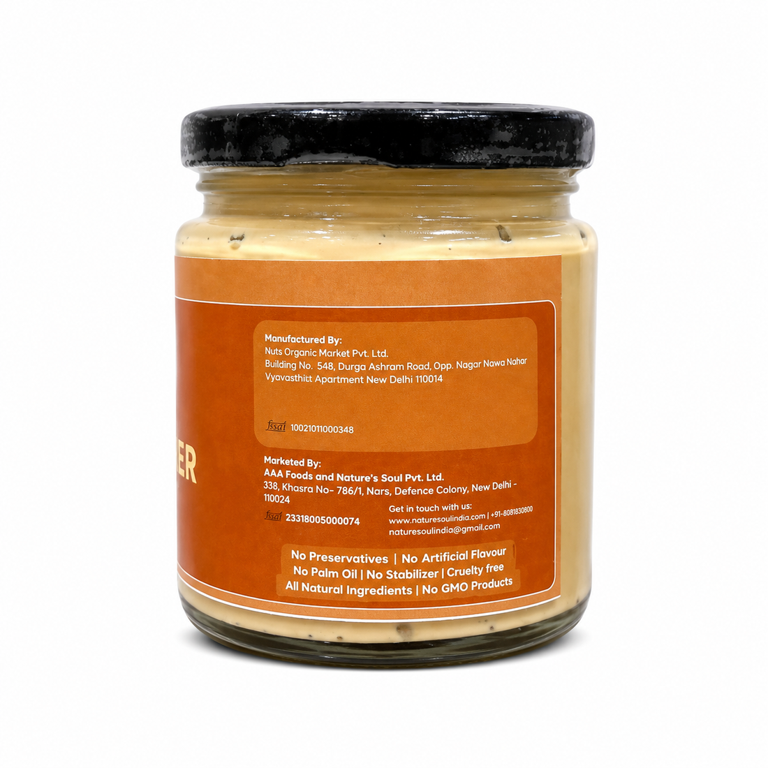 Peanut Butter | Crunchy - Unsweetened - Vegan - No Preservatives, No Palm Oil, No Artificial Flavour, Non GMO Peanuts - Nature&