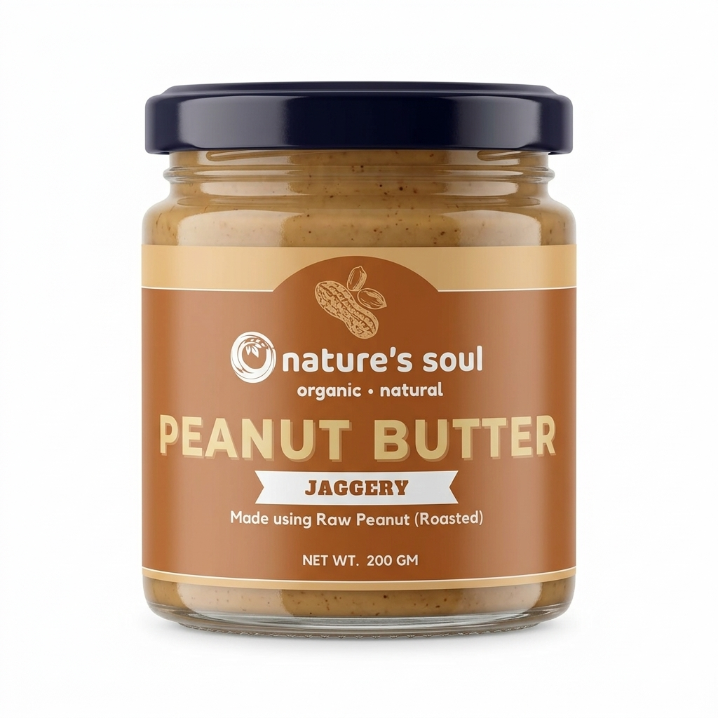 Peanut Butter (Jaggery ) - Vegan &amp;amp; Gluten Free - No Preservatives, No Palm Oil, No Artificial Flavour, Non GMO Peanuts - Nature&
