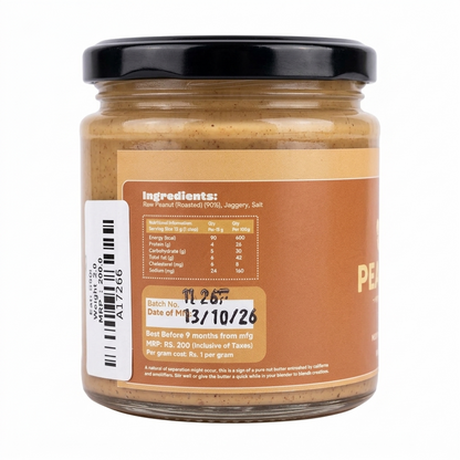 Peanut Butter (Jaggery ) - Vegan &amp;amp; Gluten Free - No Preservatives, No Palm Oil, No Artificial Flavour, Non GMO Peanuts - Nature&