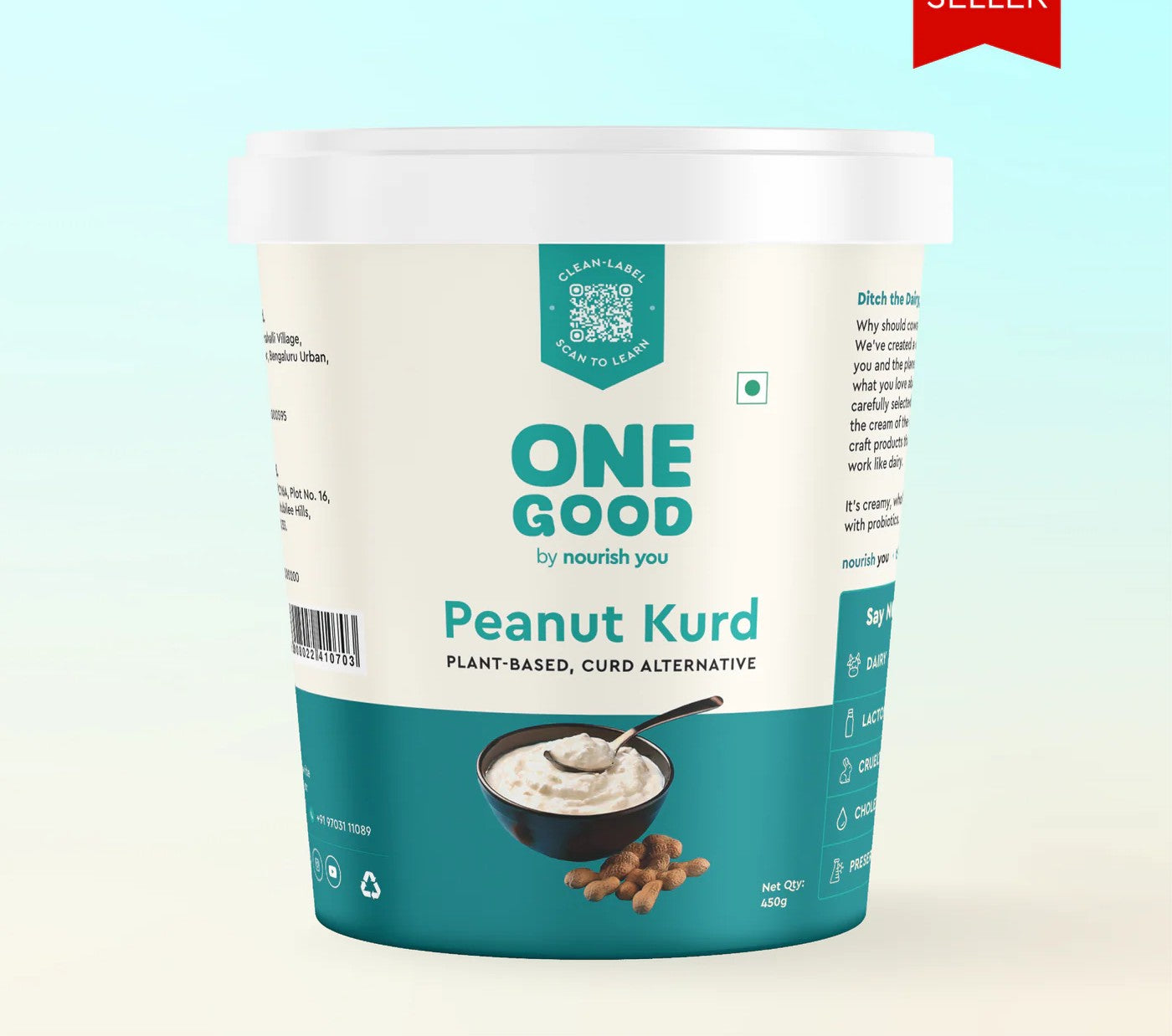 Curd | Peanut Curd - Plant Based - Vegan, No Added Preservatives &amp; Lactose Free - One Good Veganarke - 500gm