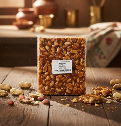 Chikki | Peanuts Chikki – No to Chemicals,Fertilizer &amp; Genetically Modified Food-Baba Fresh – 100gm