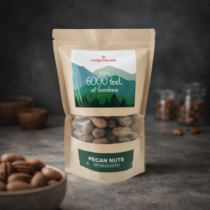 Nuts | Premium Pecan Nuts  -100% Natural &amp; Pure- Rich in Healthy Fats &amp; Fibre - No Preservative ,No Artificial Colours -Jungle Harvest - 500gm