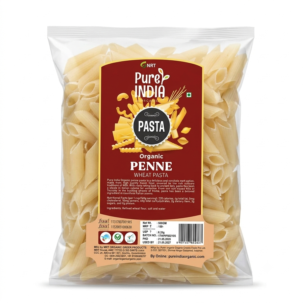 Pasta Penne Wheat – MRT Organics – 500gm