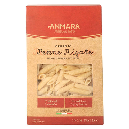 Pasta | Penne Rigate (Hard Durum Wheat Pasta) - 100% Italian - Anmara – 500gm
