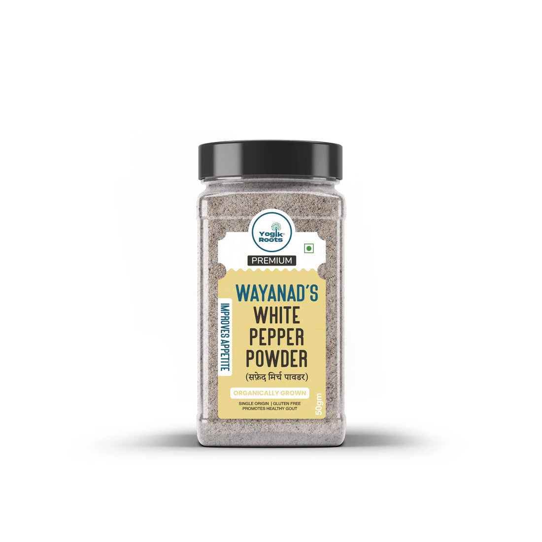 Pepper Powder | Wayanad’s (White) - Single Origin - Organically Grown - Improves Appetite - Gluten Free, No Added Preservatives &amp;amp; Non Gmo - Yogik Roots - 50gm