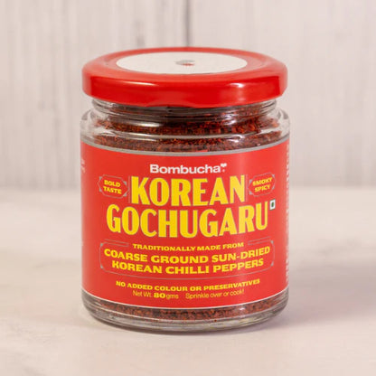 Pepper Flakes | Korean Gochugaru – Coarse Ground Sun Dried Pepper Flakes – Smoky Spicy – Bold Taste – No Added Colour &amp; No Added Preservatives – Bombucha – 80gm