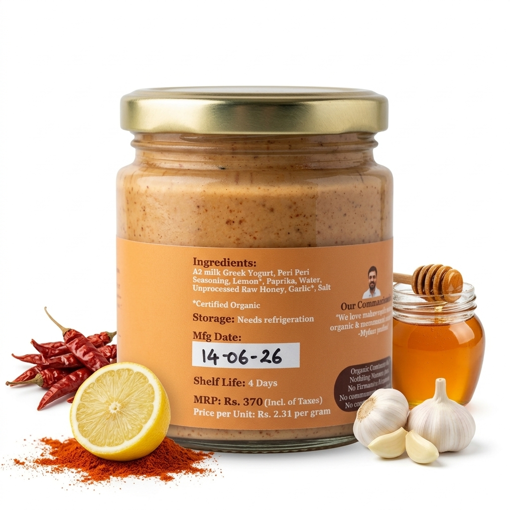 Sauce | Peri Peri Garlic Yogurt Sauce &amp; Dip -Made with A2 Milk Greek Yogurt Sauce -Gluten Free-No Preservatives - Nature&