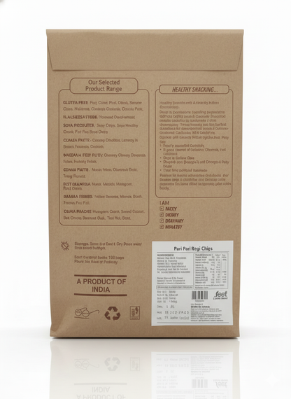 Ragi Chips - Peri Peri Ragi Chips -Gluten Free- Zero Cholesterol - No Trans Fat - No Preservative- High Energy -100%  Healthy Delicacy-210gm