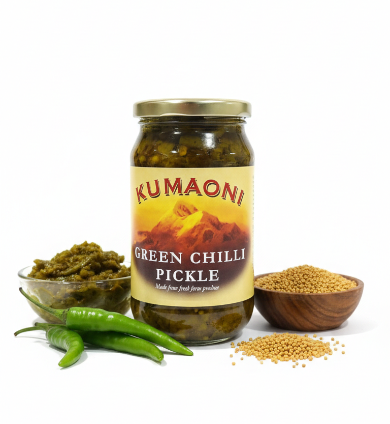 Pickle | Green Chilli  Pickle -Made From Fresh farm Produce -No Artifical Colors - Kumaoni - 200gm