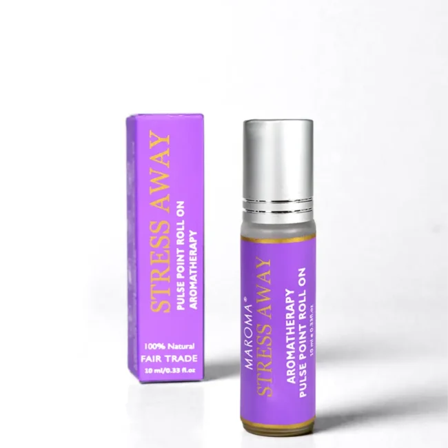 Roll On | Stress Away Aromatherapy Roll-On Perfume - Aromatherapy For Better Sleep - 100% Natural -Vegan, Cruelty Free &amp;amp; Palm Oil Free - Maroma - 10ml