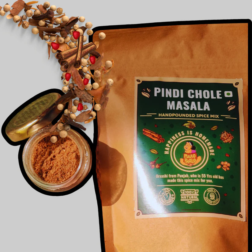 Chole Masala | Pindi - Hand Pounded Spice Mix - 100% Natural - Phulo Phalo - 250gm