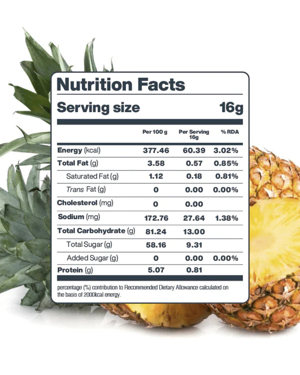 Pineapple Chips | Dried - Natural - Vegan, Gluten Free, No Preservatives &amp;amp; No Added Sugar - Moon - 12gm
