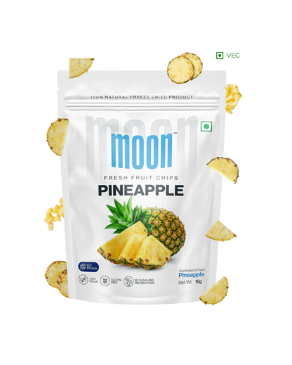 Pineapple Chips | Dried - Natural - Vegan, Gluten Free, No Preservatives &amp;amp; No Added Sugar - Moon - 12gm