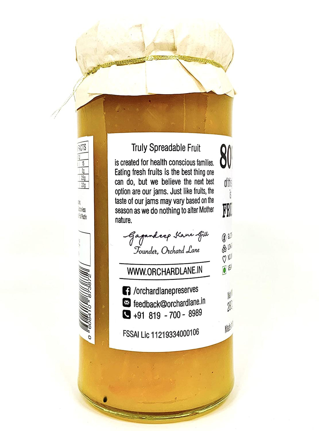 Pineapple &amp;amp; Orange - Vegan, Gluten Free &amp;amp; Low Sugar - Orchard Lane - 300gm
