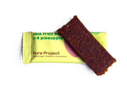 Fruit Bar | Pineapple Apple Fruit Bar - Vegan, Gluten Free &amp; High Fiber - Pure Project - 25gm