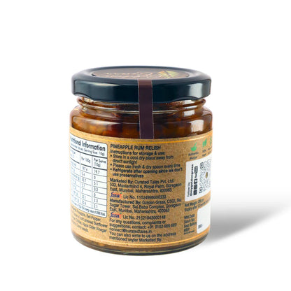 Pineapple Rum Relish – 100% Natural - No Added Colour &amp; No Added Preservatives – Golden Grass – 200gm