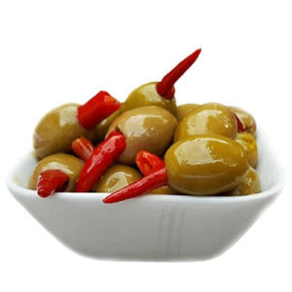 Olives | Halkidiki  Olives (Stuffed With Piri Piri  ) - No Preservatives-Kouzina - 355gm