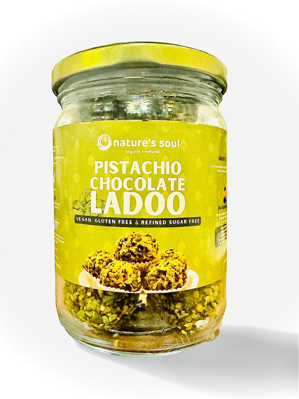 Ladoo | Pistachio Chocolate Ladoo – Organic Ingredients – Vegan, Gluten Free, No Flavour Enhancer, No Emulsifiers And Stabilisers & Refined Sugar Free – Nature’s Soul – 250gm