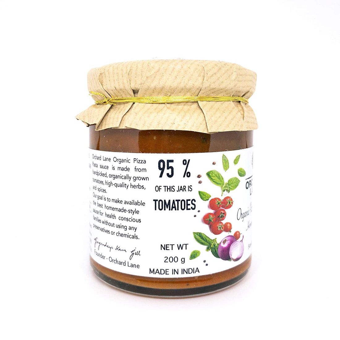Pizza &amp;amp; Pasta Sauce - Gluten Free &amp;amp; No Added Sugar - Orchard Lane - 200gm