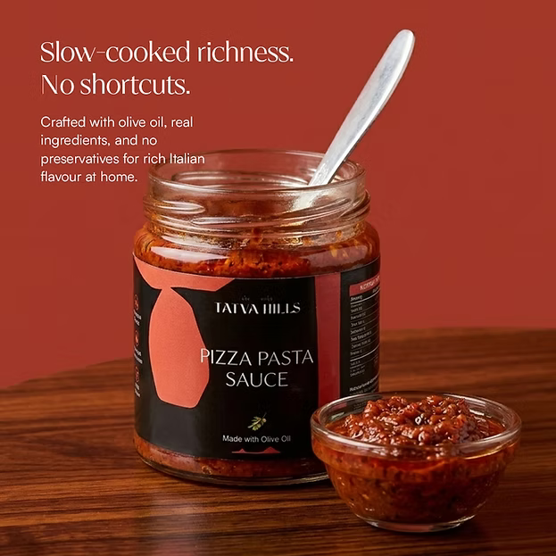 Sauce | Pizza Pasta Sauce -Italian Tomato Herb Sauce – No Added Preservatives &amp; Additives Free – Tatva Hills – 150gm